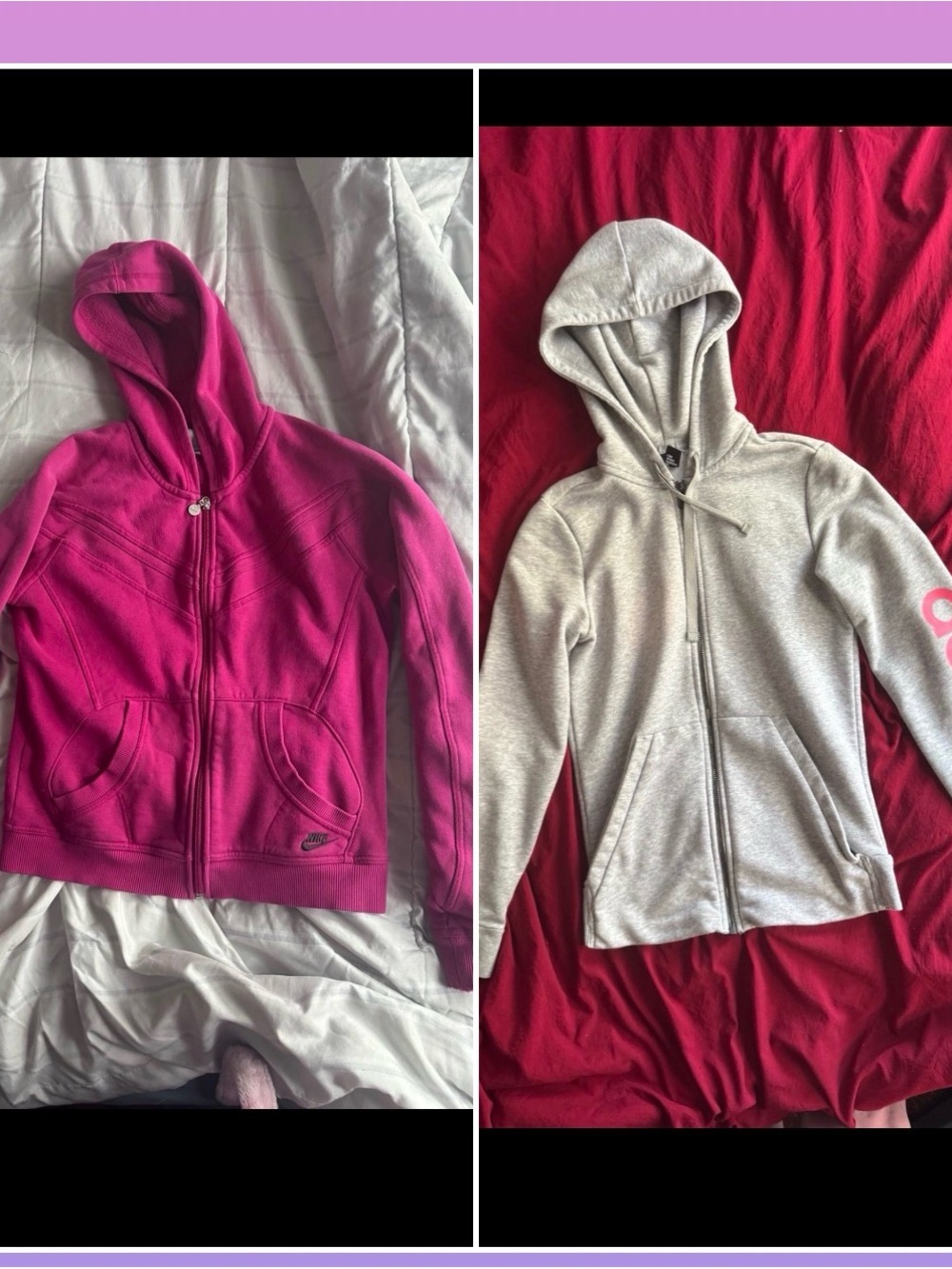 Vintage pink Nike hoodie old grey/pink adidas hoodie